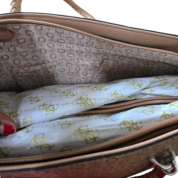 New Guess Tan Mocha Forrest City Satchel Bag Handbag Purse - Picture 6 of 6